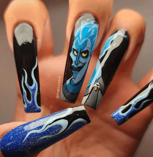 Disney Villain halloween Nail Art