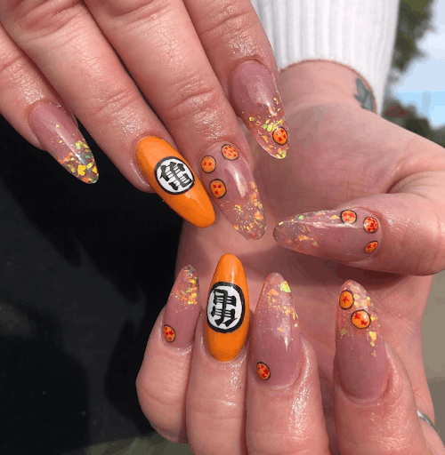 Dragon Ball Z halloween Nail Art