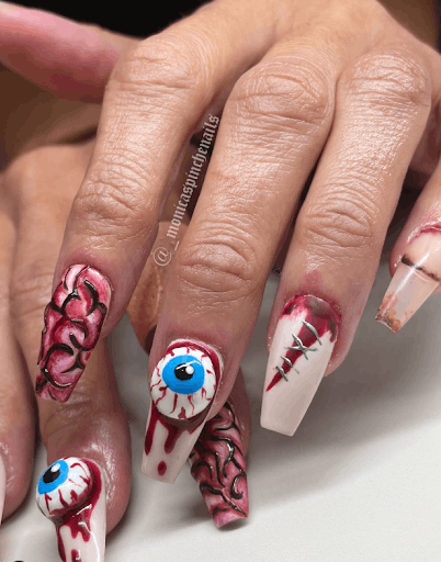 Zombie halloween Nail Art